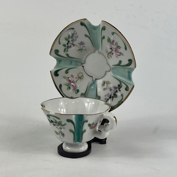 Armando Grave Portugal Demitasse Cup Saucer Hand Painted Floral AG Pintado à Mão - Picture 2 of 16